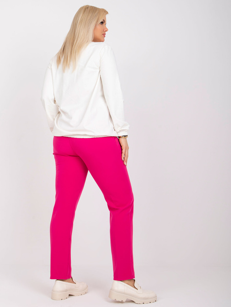 Ecru bawełniana bluzka plus size z długim rękawem Hailey