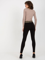 Hurt Czarne gładkie legginsy na co dzień z gumką w pasie