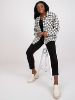 Ecru-szara ciepła koszula wierzchnia z wełną 