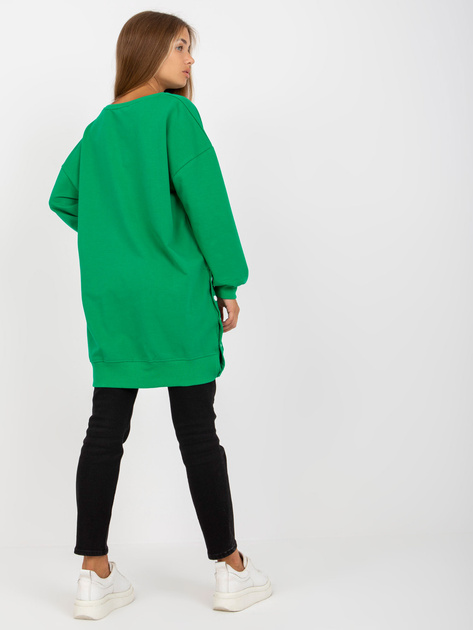 Hurt Zielona tunika basic z długim rękawem RUE PARIS