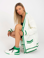 Hurt Ecru damski sweter rozpinany z guzikami RUE PARIS