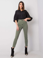 Khaki High-Waist-Jeans Idris RUE PARIS.