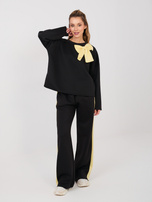 Czarny casualowy komplet z bluzą oversize RUE PARIS 