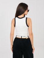 Biały krótki top z bawełny SUBLEVEL 