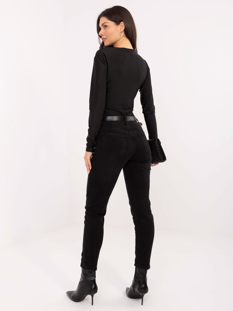 Czarne jeansy skinny ze średnim stanem