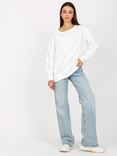 Hurt Ecru klasyczna bluza basic oversize bez kaptura 