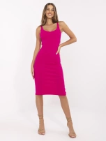 Fuchsia bodycon dress with straps RUE PARIS.
