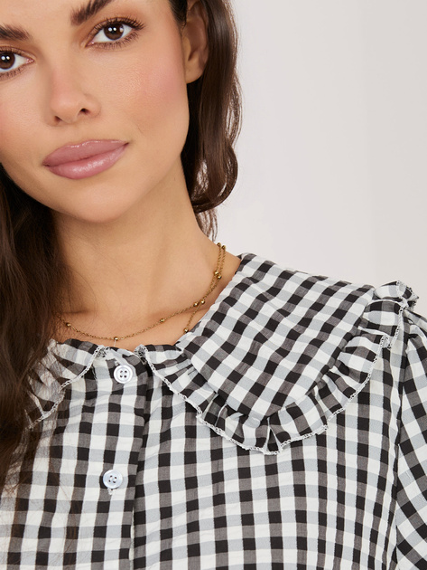 Czarna sukienka szmizjerka z kołnierzykiem