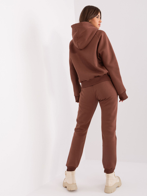 Hurt Ciemnobrązowy dresowy komplet basic ze spodniami