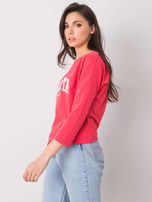 Koralowa bluzka z nadrukiem Rosita RUE PARIS