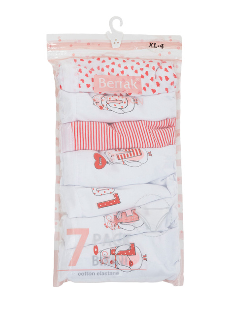 Hurt Biało-czerwone damskie majtki z bawełny 7-pak