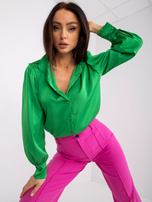 Zielona gładka koszula damska Lena RUE PARIS