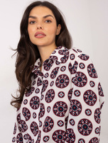 Jasnoszaro-czerwona rozpinana koszula z kołnierzykiem