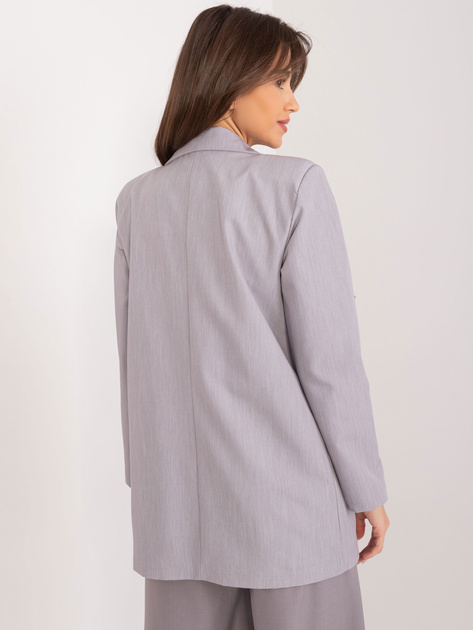 Hurtownia Szara damska marynarka z aplikacjami