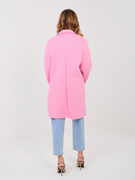 Pastelowy różowy piankowy płaszcz z kołnierzem RUE PARIS