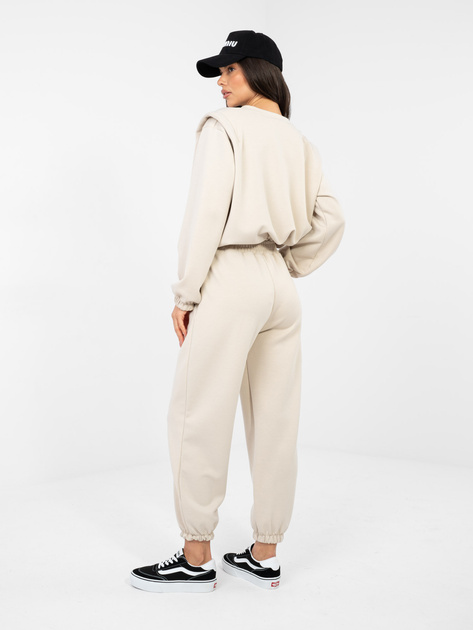 Jasnobeżowy komplet ze ściągaczem na bluzie RUE PARIS