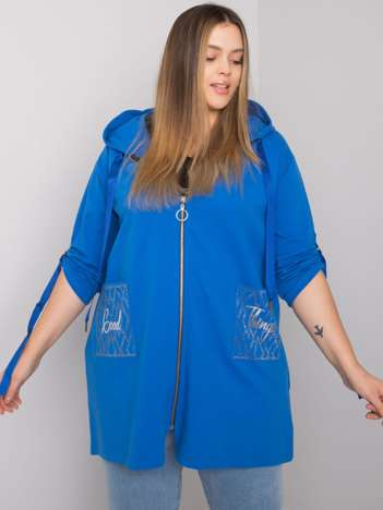 Ciemnoniebieska bluza plus size na suwak Zurich