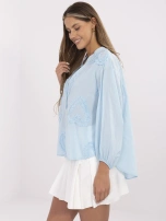 Světle modrá košilová blůza boho OCH BELLA.