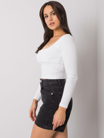Weiße kurze Bluse mit Streifen Cammy RUE PARIS.