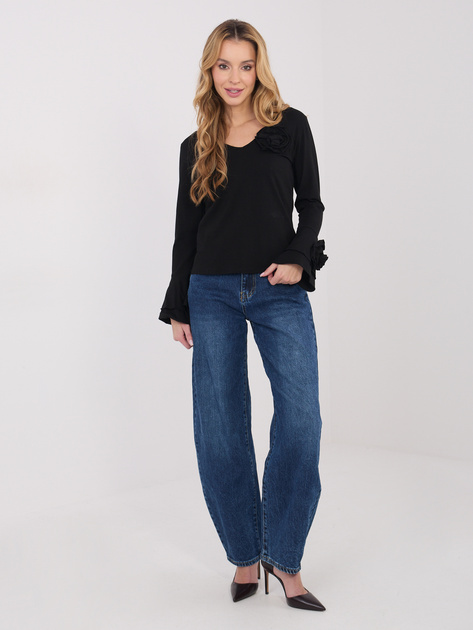 Czarna bluzka z rozkloszowanymi rękawami