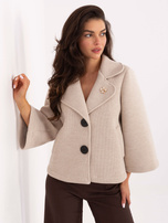 Beżowy płaszcz z piankowego materiału RUE PARIS