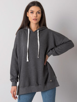 Dark Grey Melange Basic Hoodie Cleveland 