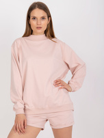 Helle rosa Basic Sweatshirt aus Baumwolle.