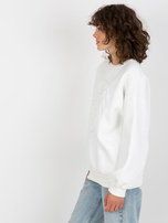 Hurtownia Ecru dresowa bluza bez kaptura z haftem