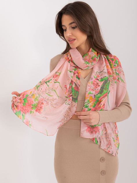 Hurt Jasnoróżowa damska chusta w kwiaty