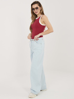 Jasnoniebieskie szerokie jeansy z wiązaniem SUBLEVEL 