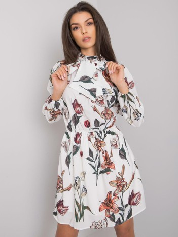 Weiße Kleid mit Drucken Akilah RUE PARIS.