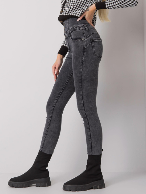 Szare jeansy rurki high waist Garland