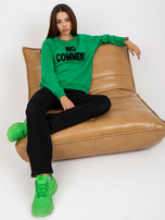 Hurt Zielona dresowa bluza bez kaptura bawełniana RUE PARIS