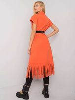 Pomarańczowa narzutka z frędzlami Forla