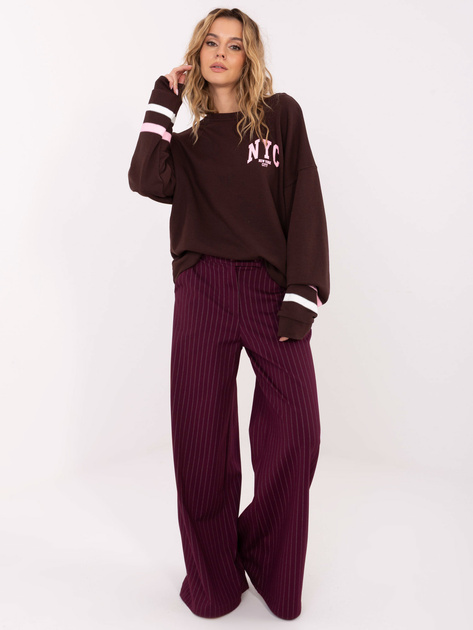 Ciemnobrązowa damska bluza oversize bez kaptura