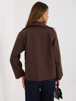 Brązowy damski płaszcz z rękawem 3/4 RUE PARIS 