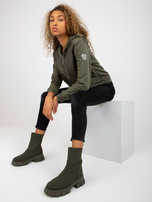 Hurt Khaki pikowana bluza bomberka z kapturem RUE PARIS 