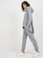 Hurt Szary dresowy komplet basic z asymetryczną bluzą