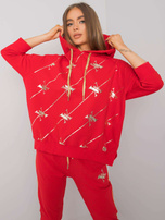 Czerwony komplet dwuczęściowy z printem Cliffton