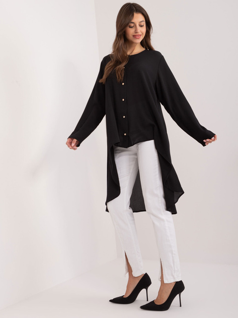 Hurt Czarna długa koszula z ozdobnymi guzikami