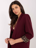 Burgundowa damska marynarka bez zapięcia 
