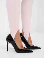 Pastelowe różowe legginsy z zakładką na palec RUE PARIS 