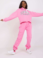 Pink Hooded Sweatsuit Set Laraina