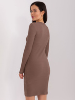 Hurt Brązowa sukienka w prążek BASIC FEEL GOOD