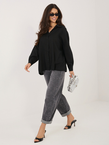 Czarna letnia koszula z wiązaniami na plecach