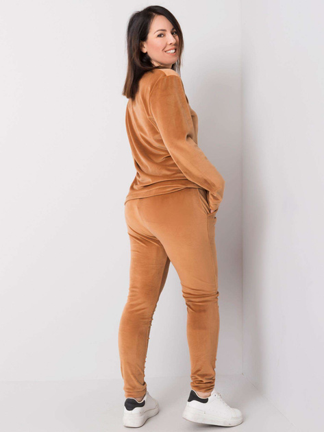 Camelowy welurowy komplet plus size Jeanne