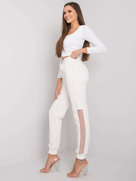 Ecru bawełniane spodnie dresowe Susan