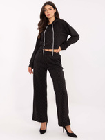 Czarny damski komplet z troczkami RUE PARIS 