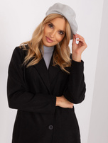 Hurtownia Jasnoszary damski beret z domieszką kaszmiru