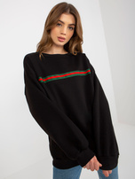 Hurt Czarna dresowa bluza bez kaptura o kroju oversize 